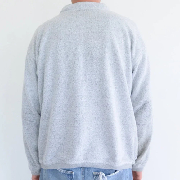 VTG 90S Gray Embroidered Great Lakes Mi Nautical  Light Towers Pull Over Sweater - Picture 3 of 9